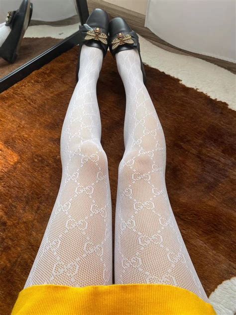 white gucci fishnet tights|Gucci pantyhose.